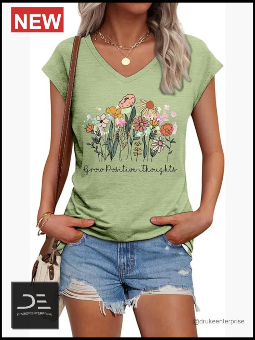 Vintage Floral V Neck Cap Sleeve T-Shirt Boho Cottagecore Top
